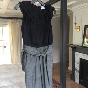 RED Valentino Size 2 Black and Gray Cocktail Dress